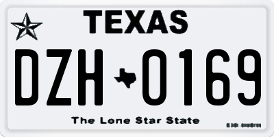 TX license plate DZH0169