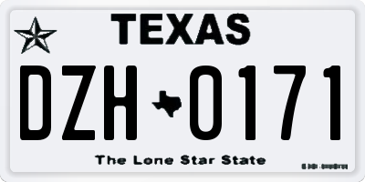 TX license plate DZH0171