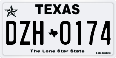 TX license plate DZH0174