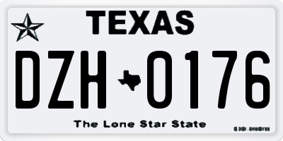 TX license plate DZH0176
