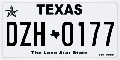TX license plate DZH0177
