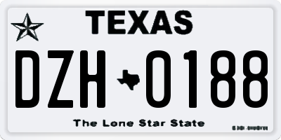 TX license plate DZH0188