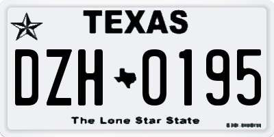 TX license plate DZH0195