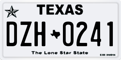 TX license plate DZH0241