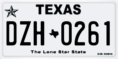 TX license plate DZH0261
