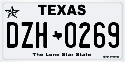 TX license plate DZH0269