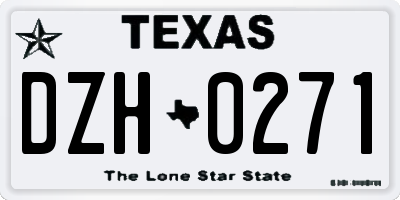 TX license plate DZH0271