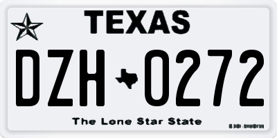 TX license plate DZH0272