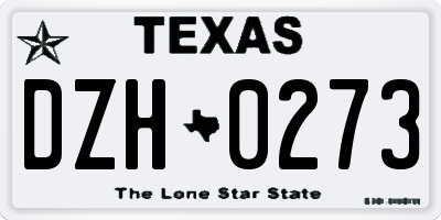 TX license plate DZH0273