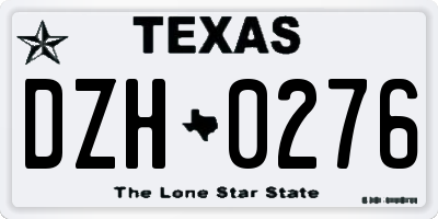 TX license plate DZH0276