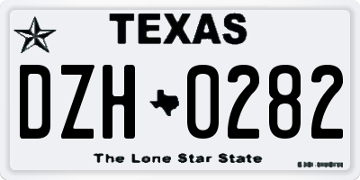 TX license plate DZH0282