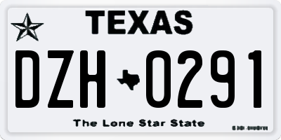 TX license plate DZH0291