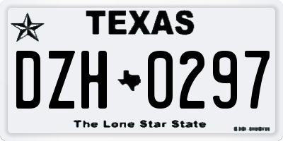 TX license plate DZH0297