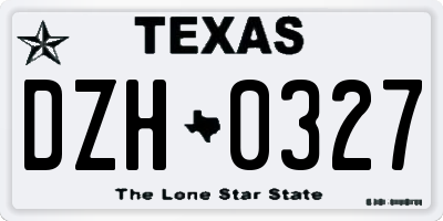 TX license plate DZH0327
