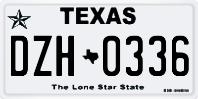 TX license plate DZH0336