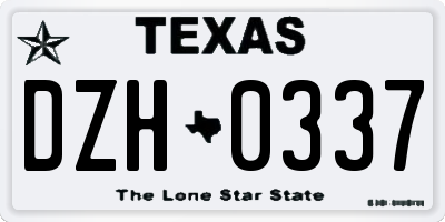 TX license plate DZH0337