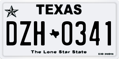 TX license plate DZH0341