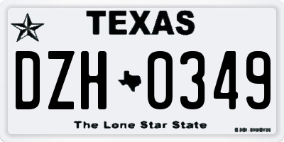 TX license plate DZH0349
