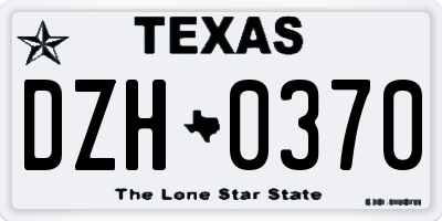 TX license plate DZH0370