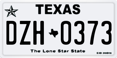 TX license plate DZH0373