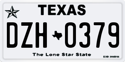 TX license plate DZH0379