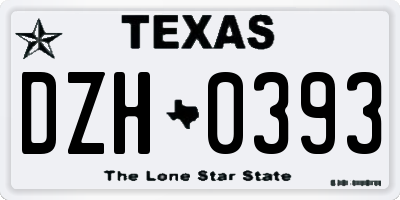 TX license plate DZH0393