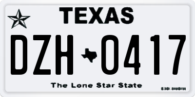 TX license plate DZH0417