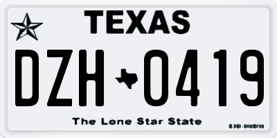 TX license plate DZH0419
