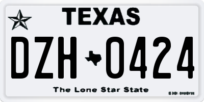 TX license plate DZH0424