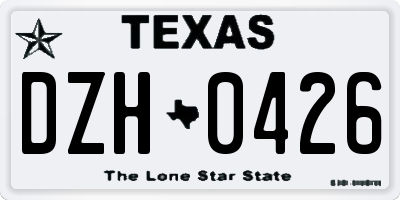 TX license plate DZH0426