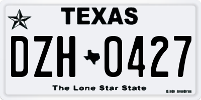 TX license plate DZH0427