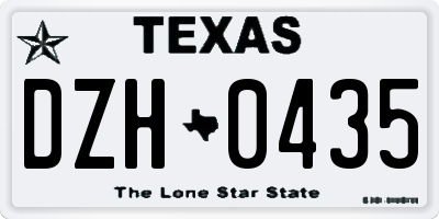 TX license plate DZH0435