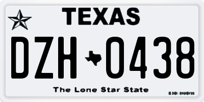 TX license plate DZH0438