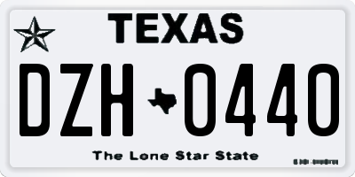 TX license plate DZH0440