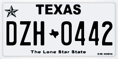 TX license plate DZH0442