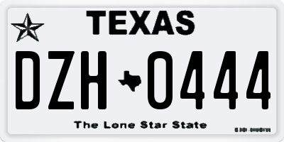 TX license plate DZH0444