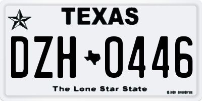 TX license plate DZH0446