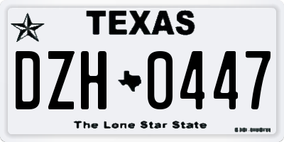 TX license plate DZH0447
