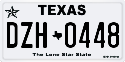 TX license plate DZH0448