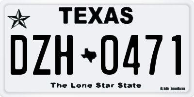 TX license plate DZH0471