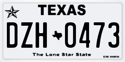 TX license plate DZH0473