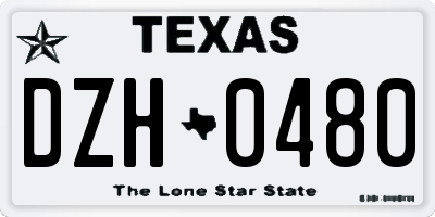 TX license plate DZH0480