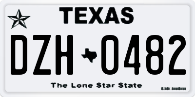 TX license plate DZH0482