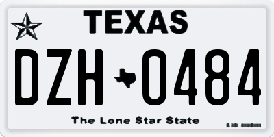 TX license plate DZH0484