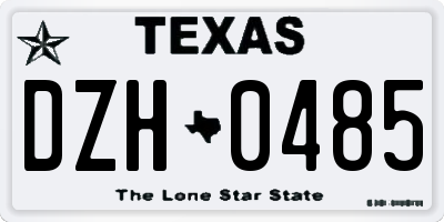 TX license plate DZH0485