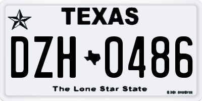 TX license plate DZH0486