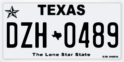 TX license plate DZH0489