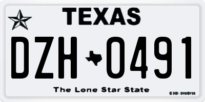 TX license plate DZH0491