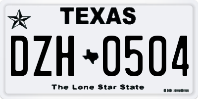 TX license plate DZH0504