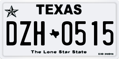 TX license plate DZH0515